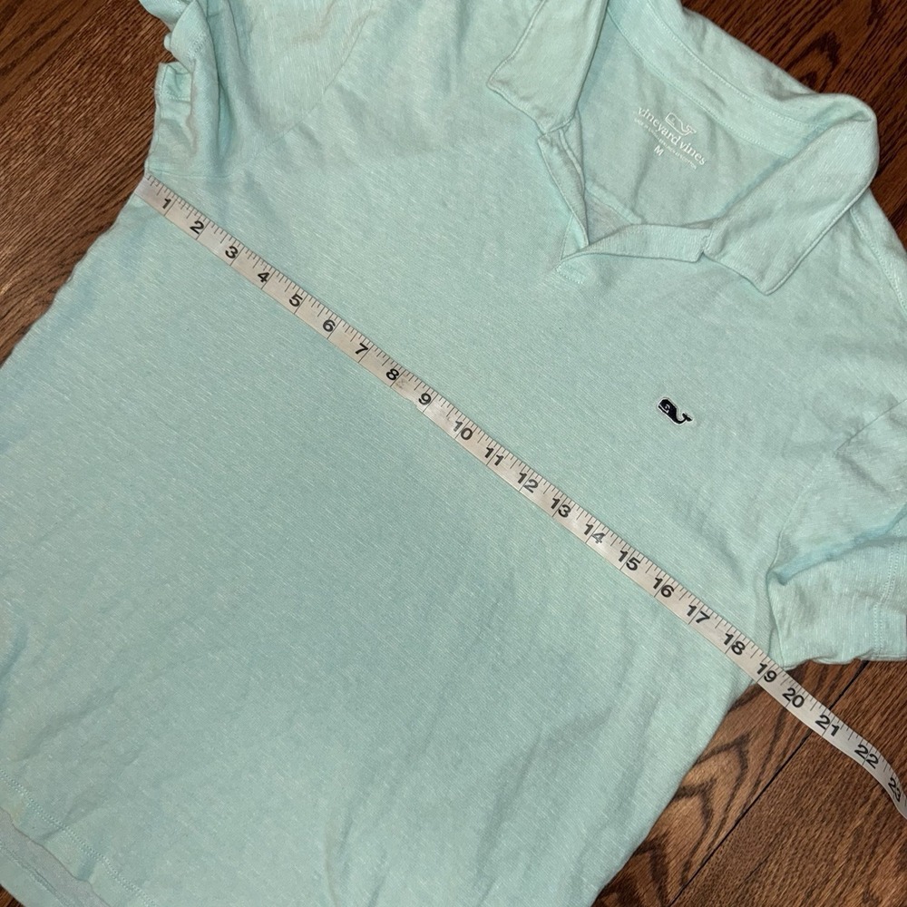 Vineyard Vines Johnny Collar Linen Cotton Blend Polo Men's Medium Light Green - Picture 5 of 5